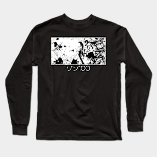 Cool Black and White Zom 100 Aesthetic Anime Opening Vector Art Bucket List of The Dead / Things I Want to do Before I Become a Colorful Zombie 2023 Long Sleeve T-Shirt